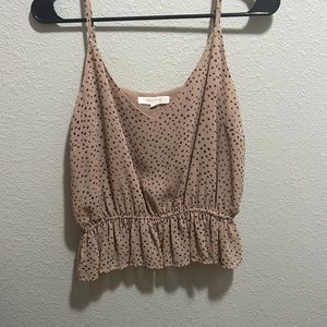 Tan polka dot tank top